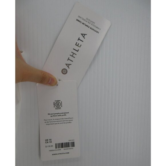 Athleta Top 1X Plus Levitate Poplin Tank Blouse Cinch Waist NEW * - Picture 5 of 13